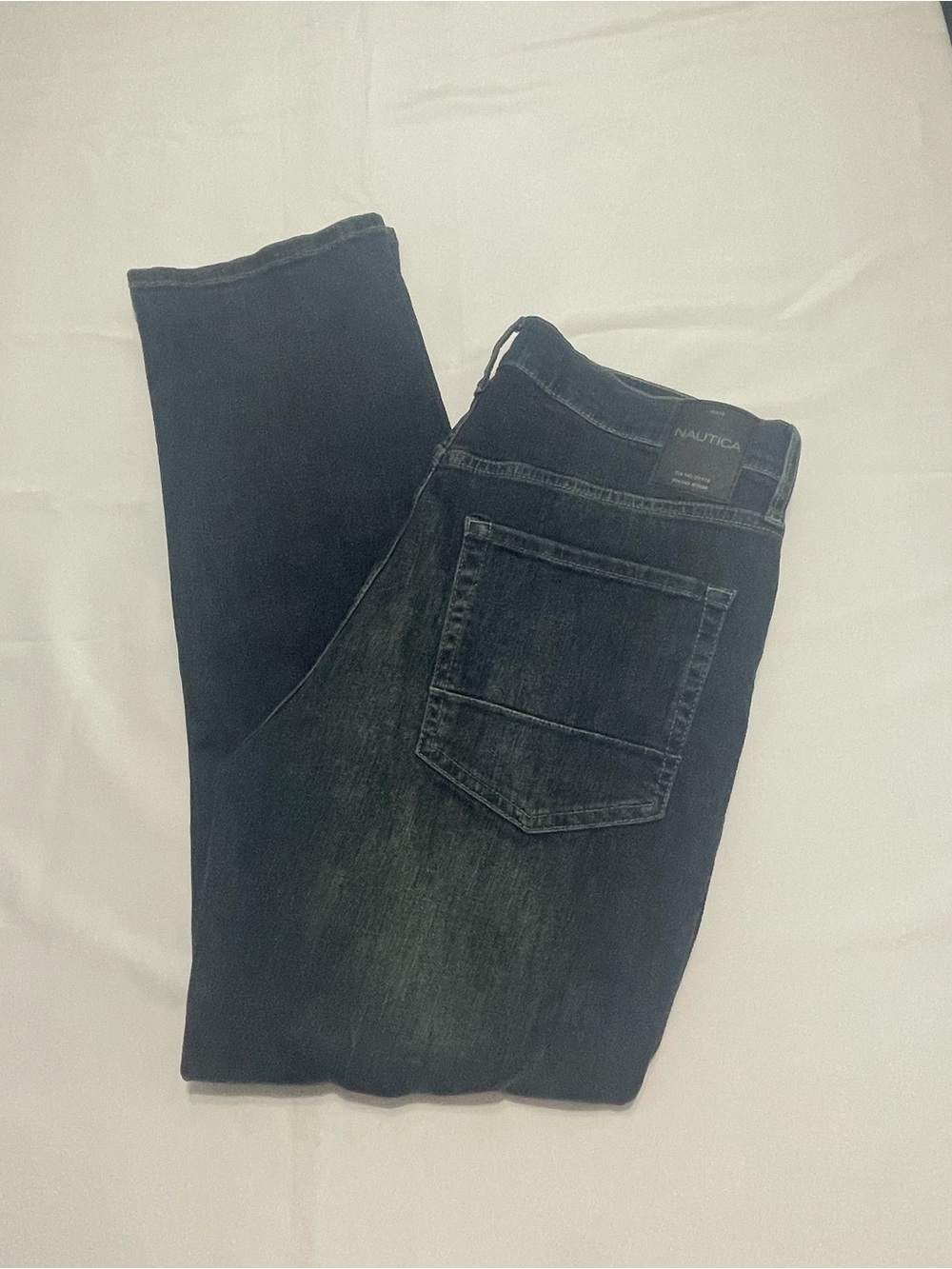Nautica Mens Straight Fit Jeans Dark Wash Stretch Denim 32x30 VDR 021065 319